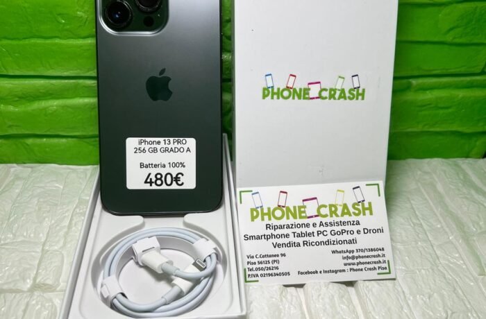 APPLE IPHONE 13 PRO 256 GB – RICONDIZIONATO – GRADO A – BATTERIA 100%