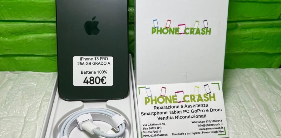 APPLE IPHONE 13 PRO 256 GB – RICONDIZIONATO – GRADO A – BATTERIA 100%