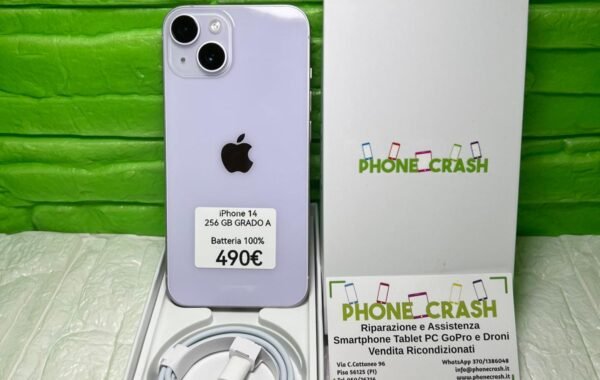 APPLE IPHONE 14 256 GB – RICONDIZIONATO – GRADO A BATTERIA 100%