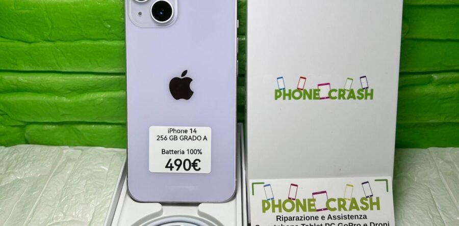APPLE IPHONE 14 256 GB – RICONDIZIONATO – GRADO A BATTERIA 100%