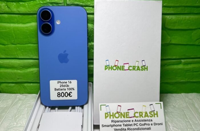 APPLE IPHONE 16 256 GB – RICONDIZIONATO – GRADO A – BATTERIA 100%