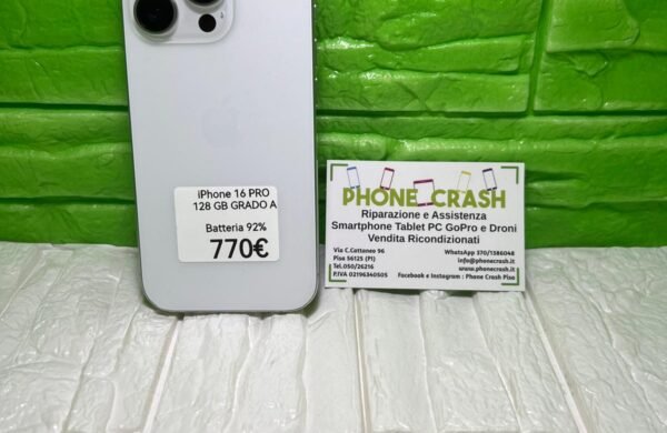 APPLE IPHONE 16 PRO 128 GB – GRADO A – BATTERIA 100%